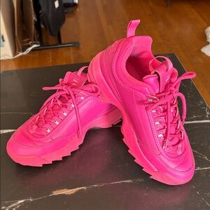 Vibrant Pink Women's Fila Disrupter Sneakers